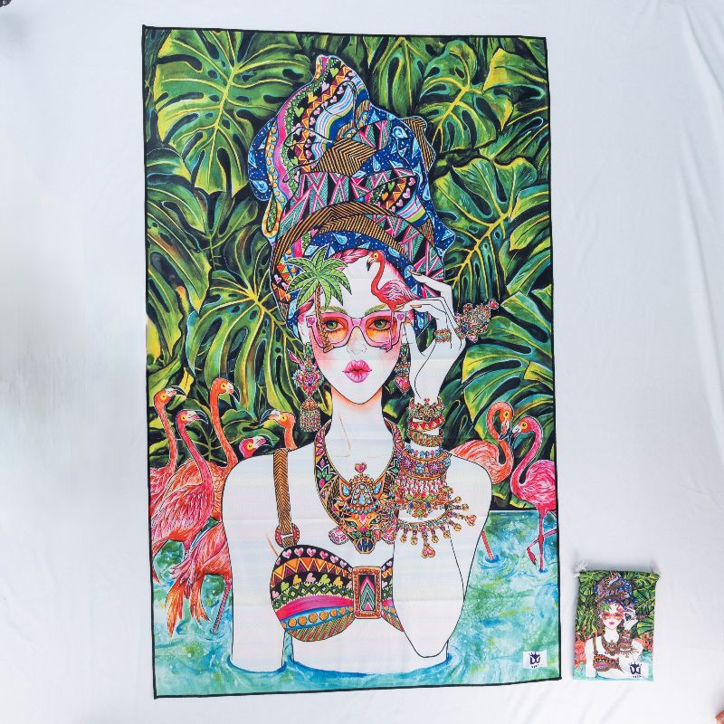 Double-sided fleece printed beach towel